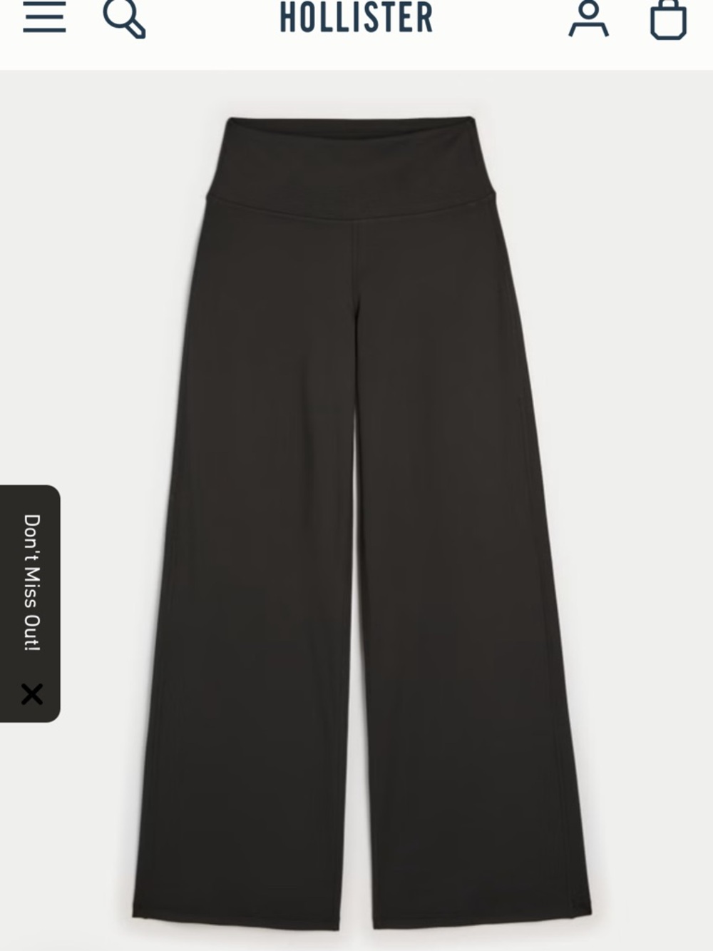 Hollister Black Wide-Leg yoga Pant XS short length